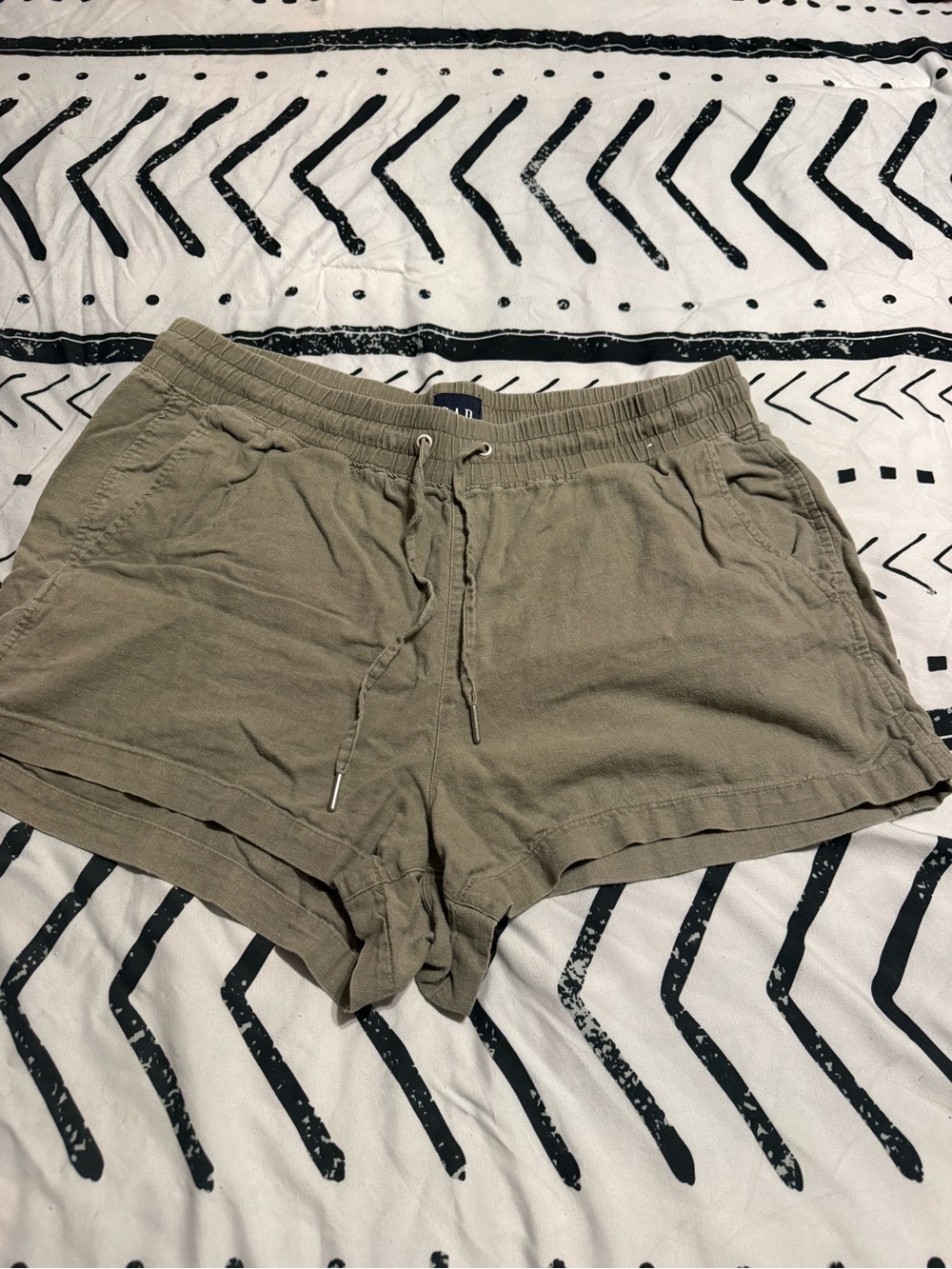 GAP Olive Green High-Waist Drawstring Lounge Shorts